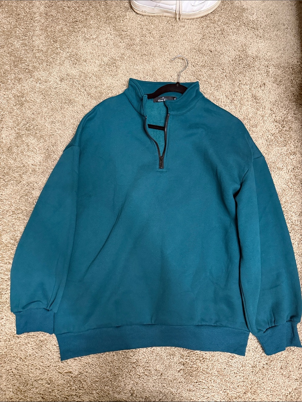 Women's Teal Quarter-Zip Pullover Sweater